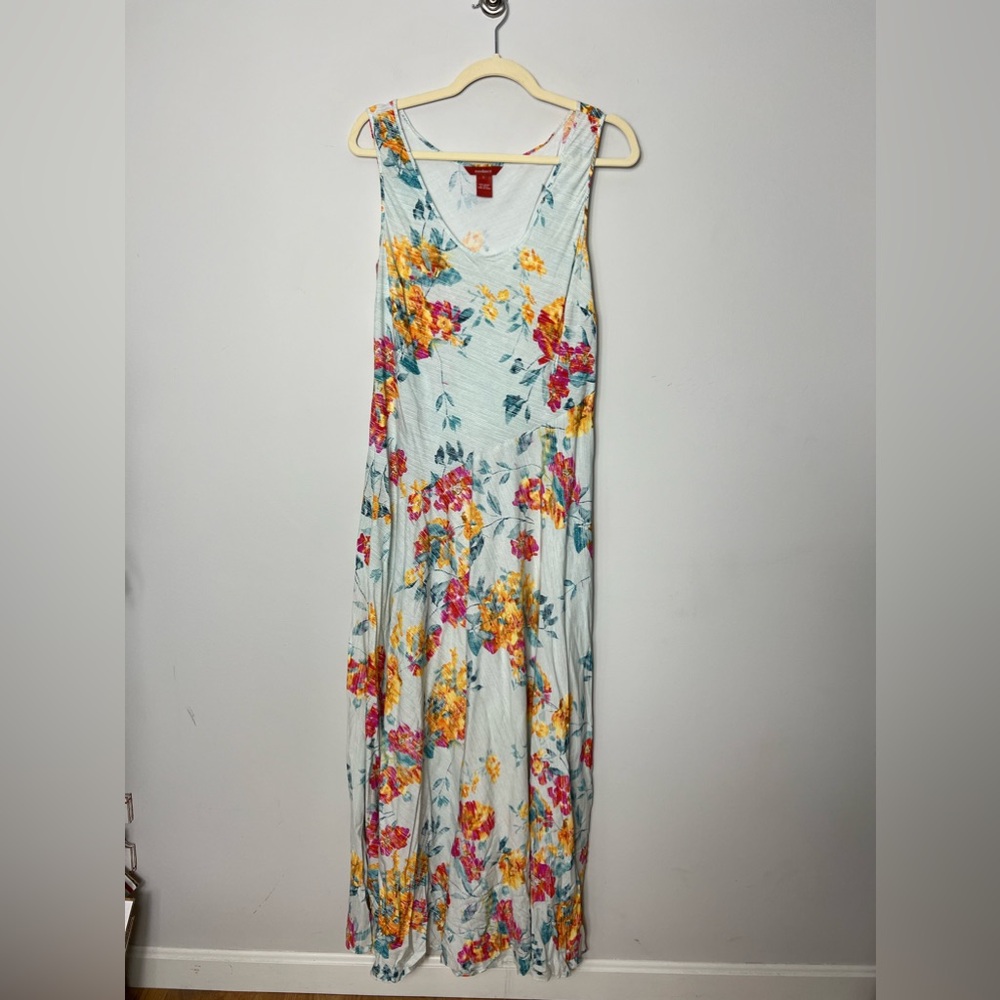 Sundance Catalog Long Floral Flowy Maxi Dress Sleeveless Rayon 106 - Picture 2 of 7